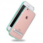 Wholesale Apple iPhone 8 Plus / 7 Plus Clear Armor Bumper Kickstand Case (Silver)